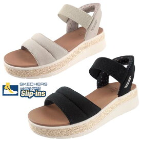 スケッチャーズ サンダル SKECHERS SLIP-INS BOBS SUN RAY 114413 BLK TPE スリップインズ ボブス サン レイ ハンズフリー サンダル 厚底ソール シンプル かわいい おしゃれ レディース 送料無料