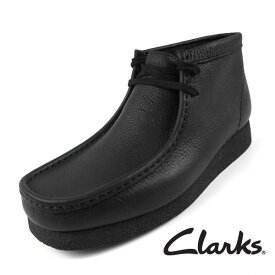 クラークス Clarks Wallabee EVO BT ワラビーエヴォブーツ 26179710 ブラックレザー ワラビーブーツ 本革 モカシン カジュアル シンプル おしゃれ メンズ 送料無料
