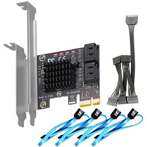 yzGLOTRENDS SA3034A 4|[gPCIe SATA3.0gJ[hAOSu[gT|[gASATAP[u1:5 SATAXvb^dP[u܂ށAWindows,Linux,Mac OS,NASƌ݊