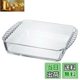 【送料無料】HARIO(ハリオ) 耐熱ガラス製 スクエア皿 2000mL BUONO kitchen グラタン皿 日本製 クリア HKOZ-200-BK