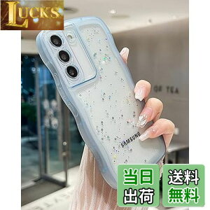 【送料無料】QLTYPRI Galaxy S22 ケース クリア TPU カバー ウェーブ おしゃれ 韓国 可愛い ウェーブ グリッター 透明 薄型 軽量 耐衝撃 滑り止め (SC-51C / SCG13) スマホケース ワイヤレス充電対応 ス