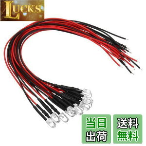 【送料無料】PATIKIL 3V - 6V 5mm LED発光ダイオード 12個 配線済み ミニLEDライト 電球 発光ランプ RC DIY インジケーター照明装飾用 暖かいホワイト