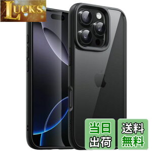 【送料無料】JETech iPhone 16 Pro 6.3インチ用 ケース 耐衝撃スマホバンパーカバー ソリッドカラー マットTPUフレーム 傷つけ防止 クリアバック (ブラック)