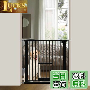 Seogva ペットゲート 3.5cm柵間隔 ペットドア付き 高さ78cm ペットゲート 犬 猫 ゲート ブラック ホワイト 猫用ゲート 過密フレーム付き 猫 ゲート 犬すり抜け防止フェンス つっぱり 扉付き 赤ち