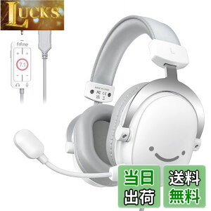 yzFIFINE Q[~OwbhZbg 7.1TEhTEh L 3.5mm/USBڑ 50mmhCo[ ESw}CNt PC/X}z/Nintendo Switch/PS4/PS5ɑΉ ʒ߉\ ^ Q[ 