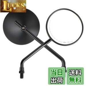 【送料無料】KEMIMOTO バイクミラー 10mm 左右セット オフロードミラー 円形 丸型 可動式ミラー オートバイ ミラー グロム セロー クロスカブ ハンターカブミラー モンキー ミラー MT-07 MT-09 pcx CT