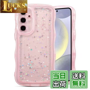 【送料無料】QLTYPRI Galaxy S24 ケース クリア TPU カバー ウェーブ おしゃれ 韓国 可愛い ウェーブ グリッター 透明 薄型 軽量 耐衝撃 滑り止め (SC-51E / SCG25) スマホケース ワイヤレス充電対応 ス