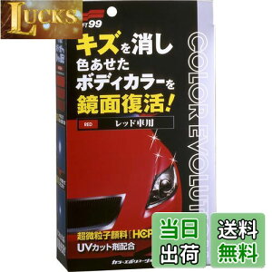 【送料無料】ソフト99(SOFT99) ワックス WAX カラーエボリューション レッド 自動車塗装面のキズ消し、保護及び艶出し用 保護手袋、専用拭き取りクロス2枚、専用スポンジ 00505
