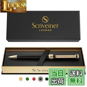 �y���������zScriveiner �{�[���y�� �ō��� 24���d�グ �V���~�b�g �����t�B�� �ō��̃{�[���y���M�t�g�Z�b�g �j�� �r�W�l�X�}�� ���� �I�t�B�X�ɍœK (�u���b�N) Black Lacquer Ballpoint Pen