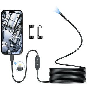 yzDEPSTECH t@Co[XR[v 200f 7mmɍ׃XR[v Xl[NJ PxLED HƗpJ IP67h zǃJ pAvt iPhone iOS12.0+Ή lightningڑ }CN