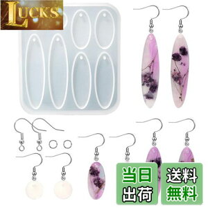 【送料無料】5WYOUKE 楕円形 イヤリングモールド シリコンモールド レジン モールド 丸 イヤリング 金具付き 穴あけ サイズ違い エポキシ樹脂 手作り ペンダント ジュエリーモールド ピアス DI