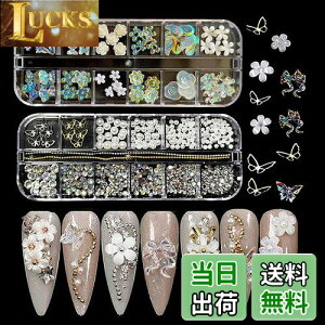 【送料無料】LIANHATA ネイルアートパーツ 多種類 3D 立体 ネイルパーツ デコパーツ ネイルデコレーション ラインストーン パールストーン リボン 蝶々 花 パール ネイル レジン かわいい DIY 手