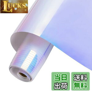 【送料無料】HTVRONT カッティングシート レインボー(虹) ホワイトホログラムシート カッティングシール カッティング用シート コップ 車 約152*30cm 防水耐候 室内室外