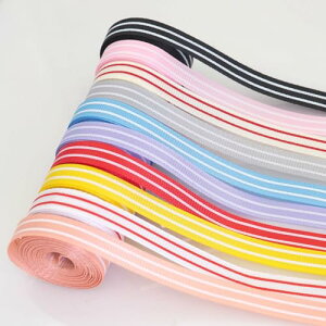 【送料無料】Hymyily 10巻(10色)ストライプの飾りのついたサテンリボン 生地リボン 1巻あたり3m(総延長30m) DIYハンドクラフト用 服飾パッケージング ギフトラッピング ボウタイ用 リボン結