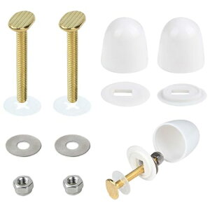 【送料無料】PAVIKE便座ネジ交換キット【2】便座ヒンジネジ 便座ボルト交換キット トイレ床ボルトセット 便器金具、加高装飾キャップ付き、プラスチックガスケットと金属緩み止めナット、