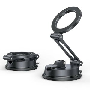 【送料無料】Meifigno マグネット車載スマホホルダー 車載スマホスタンドMagSafe対応 超強力吸着 真空吸盤 携帯ホルダー 多角度調整 360°回転な台座 車用ホルダー 折りたたみ式 片手操作 カー用