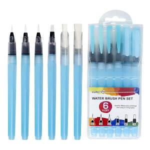 【送料無料】KDSSYFT 水筆ぺん 6本セット 水筆 水彩セット ウォーターブラシ ウォーターペン ペン先 筆塗り お手入れが簡単 画筆 水彩画用