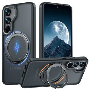 【送料無料】Galaxy S25 用 ケース Magsafe対応 ギャラクシーs25 / SC-51F / SCG31 カバー 360°回転スタンド Uovon スマホケース 携帯ケース ワイヤレス充電 車載ホルダー 対応 ストラップ穴付き 半透明