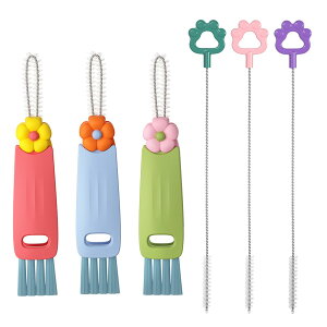 【送料無料】Refoiner カップ蓋洗浄ブラシ ストローブラシ ボトル隙間掃除ブラシ 小さい チューブブラシ ポータブル水筒あらう 3イン1 多機能クリーニングブラシ あらゆる種類のカップやボト