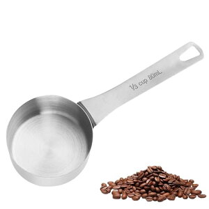 【送料無料】TVETE 金属製計量スプーン 軽量スプーン 80ml コーヒーメジャースプーン 多機能スクープ(お茶/グラニュー糖/小麦粉/粉乳/スパイス計量)カフェ・キッチン業務用