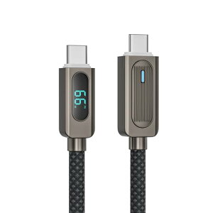 【送料無料】JIANDO USB Type-Cケーブル 1m PD66W USB-C & USB-C ケーブル 急速充電対応 ナイロン 強化編み 電圧表示ディスプレイ iPhone15/Pro Max/MacBook Air/iPad Pro/Samsung Galaxy/Xperia/Pixel等 Type-C端子充電器 ブ