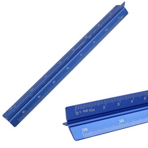 【送料無料】BLOOPIC 三角スケール アルミ合金 縮尺定規 15cm 定規 三角 スケール 建築 建築図面用 製図用品 縮尺定規 縮尺目盛 収納ケース付き