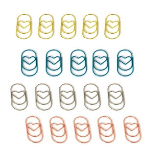 【送料無料】BLOOPIC ペーパークリップ 35個7色 ゼムクリップ ページクリップ ブックマーク 金属製 オフィス 文房具 書類整理 招待状 ブック メモ帳用 付箋 手紙