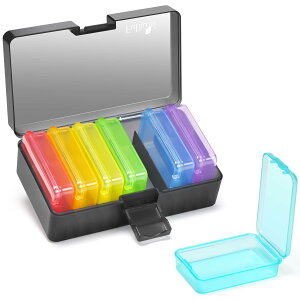 【送料無料】Fullicon ピルケース 小型 薬ケース 携帯用 1週間分 1日1回 お薬・サプリ収納ケース 飲み忘れ防止・旅行用 携帯便利 「Qubic(クビック)」