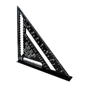 【送料無料】BaraRose 三角定規 木工用 丸鋸定規 直角定規 0-90度 アルミ合金 分度器 建築製図 大工道具 両面目盛り分度器 クリアスケール 読みやすい 建築製図 強くて丈夫な 測量用品