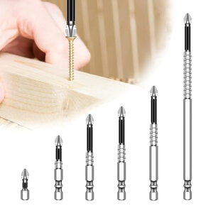 【送料無料】Refoiner ドリルビット 精密ドライバービットセット クロスヘッド 高磁気電動インパクト ビット 滑り防止ドライバー 工業 家庭用 インパクトドリル用 耐腐食 耐衝撃 6本セット 合