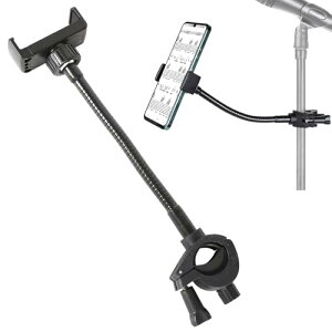 【送料無料】TVETE マイクスタンド専用 スマホホルダー 楽譜スタンド対応スマホホルダー 12cm長腕 柔軟なグースネックアーム搭載 360°角度自由調整可能 取付簡単 ライブ放送/ステージパフォ