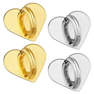 【送料無料】キーリングハンガスマート パーツ キーリングハンガー スマホ キーホルダー 4個セットフック金具 スマホケース用 手芸用品 ハート型 ゴールド 銀色