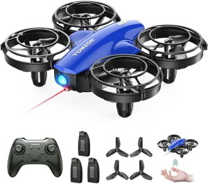 【送料無料】Tomzon A24 ドローン, 1080Pカメラ付き, 24分飛行時間, 高度維持, バッテリー3個付属, 室内用, 100g未満, 初心者向け, ブルー