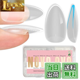 【送料無料】NOVO OVO Medium Nail Tips ミディアムネイルチップ [並行輸入品] 色：Medium Almond Clear Extra Thick 224_EU、サイズ：Medium
