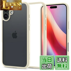 �y���������zSpigen iPhone 16 Plus �P�[�X �N���A MagSafe�Ή� �ϏՌ� �X�g���b�v�z�[�� ���ϖh�~ �o���p�[ �ČRMIL�K�i �E���g���E�n�C�u���b�h ACS08073 (�~���[�g�E�x�[�W��)