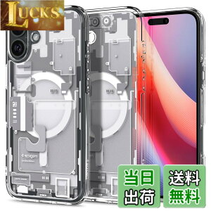 �y���������zSpigen iPhone 16 Plus �P�[�X �N���A MagSafe�Ή� �ϏՌ� �X�g���b�v�z�[�� ���ϖh�~ �o���p�[ �ČRMIL�K�i �E���g���E�n�C�u���b�h�E�}�O�t�B�b�g ACS08079 (�[���E�����E�z���C�g)