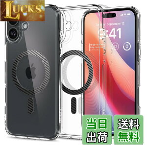 �y���������zSpigen iPhone 16 Plus �P�[�X �N���A MagSafe�Ή� �ϏՌ� �X�g���b�v�z�[�� ���ϖh�~ �o���p�[ �ČRMIL�K�i �E���g���E�n�C�u���b�h�E�}�O�t�B�b�g ACS08077 (�J�[�{���E�t�@�C�o�[)