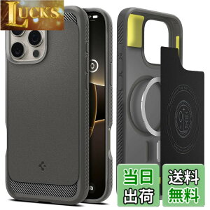 �y���������zSpigen iPhone 16 Pro Max �P�[�X MagSafe�Ή� �}�O�l�b�g���� �}�b�g �ϏՌ� �ČRMIL�K�i ���M�b�h�E�A�[�}�[�E�}�O�t�B�b�g ACS07987 (�O���C)