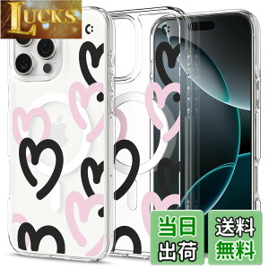 �y���������zSpigen iPhone 16 Pro Max �P�[�X MagSafe�Ή� �N���A �X�g���b�v�z�[�� �ČRMIL�K�i �E���g���E�n�C�u���b�h�E�}�O�t�B�b�g ACS08272 (�n�[�g�E�u���b�N�E�s���N)