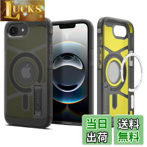 �y���������zSpigen iPhone 16e �P�[�X �yMagSafe�z�A�N�Z�T���[�Ή� �}�O�l�b�g���� �X�^���h ��� �}�b�g �ϏՌ� �ČRMIL�K�i �^�t�E�A�[�}�[�iAI�j�E�}�O�t�B�b�g ACS09138 (�t���X�g�E�u���b�N)