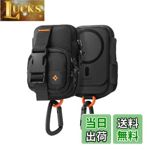 �y���������zSpigen MagSafe�Ή��J�[�h�P�[�X �}�O�l�b�g �~�j �K�W�F�b�g�|�[�` �֗��Ȏ����^�� �������[�\ iPhone 16/15/14/13/12�V���[�Y �X�i�b�v�E�W�b�v�E�}�O�t�B�b�g AFA09338�i�u���b�N�j