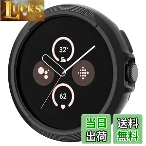 �y���������zSpigen Google Pixel Watch 3 45mm �P�[�X ���� �Ռ��z�� �ȒP�Ȏ��t�� �V���v�� �X���� �y�� ���菝 �h�~ �ی�J�o�[ ���L�b�h�E�G�A ACS07598 (�}�b�g�E�u���b�N)