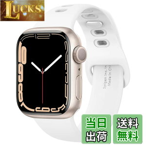 �y���������zSpigen Apple Watch �o���h 42/41/40mm �y Apple Watch 10 / 9 / 8 / 7 / SE2 / SE / 6 / 5 / 4 �Ή� �z ���������\ �ȒP���� ���ɂ₳���� �\�t�g�V���R�� �V���R���E�t�B�b�g 061MP25407 (�z���C�g)