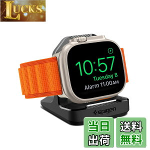 �y���������zSpigen Apple Watch �[�d�X�^���h Apple Watch Ultra 2/1, Apple Watch 10/9/8/SE2/7/6/SE/5/4 ����~�ߕt�� �ϋv�� TPU AMP05764 (�u���b�N)