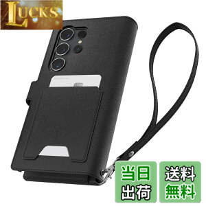 �y���������zSpigen Galaxy S24 Ultra �P�[�X �蒠�^ PU���U�[ �J�[�h 7�� ���[ �X�g���b�v�t�� �y�� ���^ SC-52E | SCG26 ���C�����X�[�d�Ή� �J�[�h���[ �X�^���h�@�\ �E�H���b�gS Plus ACS07308 (�u���b�N)
