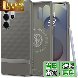 �y���������zSpigen Galaxy S25 Ultra �P�[�X Magfit�Ή� ���̃n�j�J���p�^�[�� �ϏՌ� �O���b�v �p�����b�N�X�E�}�O�t�B�b�g ACS09055 (�A�b�V���E�O���C)