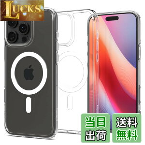 �y���������zSpigen �y�d��28.5g�̒��y�ʁziPhone 16 Pro �P�[�X MagSafe�Ή� �y�� �N���A ���� ���^ �X�g���b�v�z�[�� �G�A�X�L���E�n�C�u���b�h�E�}�O�t�B�b�g ACS08111 (�N���X�^���E�N���A)