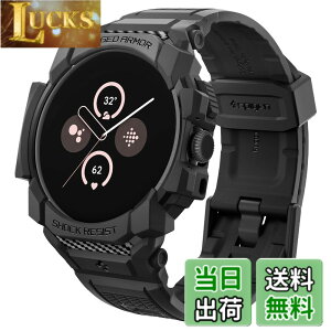 �y���������z[Spigen] Google Pixel Watch 3 45mm ��̌^�o���h �P�[�X �ϏՌ� TPU �J�o�[ �X�|�[�c�o���h ���� �Ռ��z�� �ϋv�� ���h�~ ���M�b�h�E�A�[�}�[�E�v�� ACS07599 (�}�b�g�E�u���b�N)