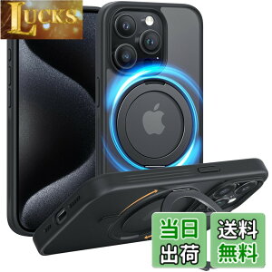 �y���������zNIMASO iPhone 15 Pro �p �P�[�X �c�����Ή� 360°��]�X�^���h�P�[�X ��phone15Pro�p MagSafe�Ή� �g�уX�}�z�P�[�X �����O�}�O�l�b�g���� �J�o�[ ���C�����X�[�d�Ή� �}�b�g�� �h�w�� �ČR