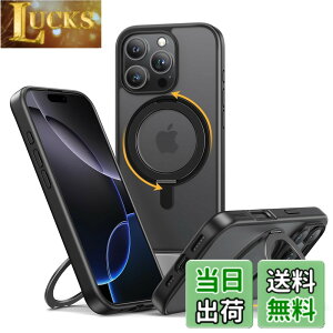�y���������zNIMASO iPhone 16 Pro Max �p �P�[�X �c�����Ή� 360°��]�X�^���h�P�[�X MagSafe�Ή� �g�уX�}�z�P�[�X �����O�}�O�l�b�g���� �J�o�[ ��Phone 16 Pro Max �Ή� ���C�����X�[�d�Ή� �}�b�g�� 